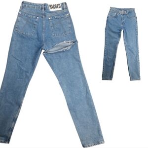The Ragged Priest Back-Slash High Rise Taper Straight Blue Jeans SZ 28